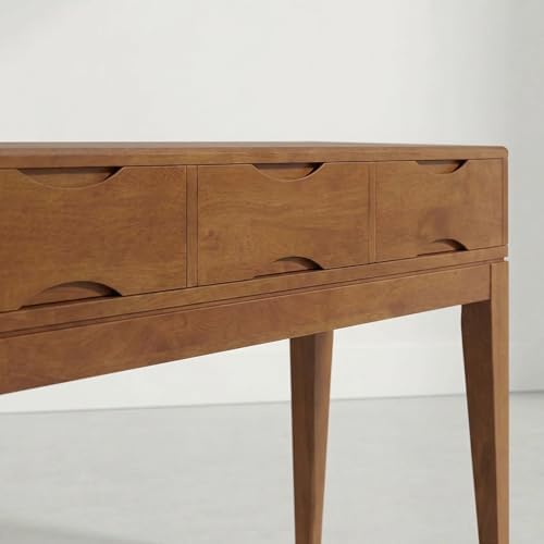 SIMPLIHOME Harper 54" Wide Solid Wood Console Table in Tawny Brown Teak - Image 6