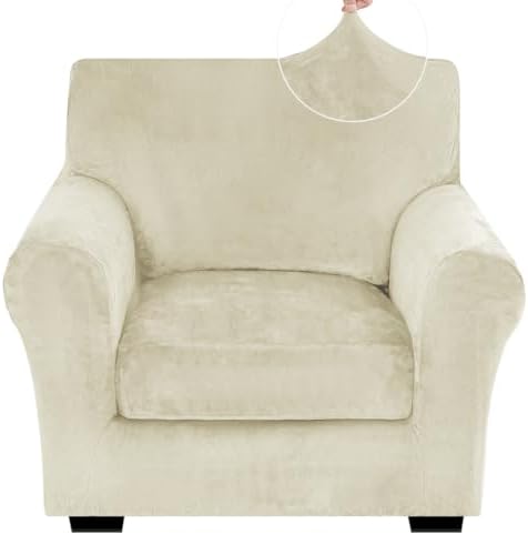 XINEAGE 2-Piece Velvet Armchair Sofa Cover, Couch Covers by XINEAGE