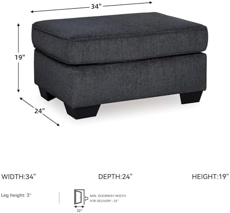 Signature Design by Ashley Rectangular Chenille Living Room Ottoman - Image 3