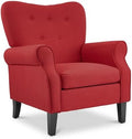 YOLENY Modern Accent Chair, High Back Armchair, Upholstered Fabric Button by YOLENY