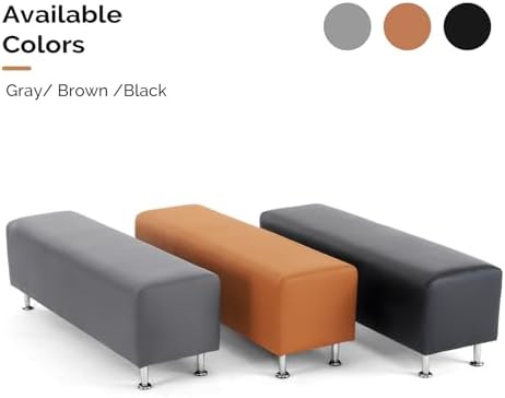 OmySalon Waiting Room Bench Seating Faux Leather, 53.9’’ Office Guest Chair - Image 7