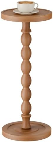 Small Round Side Table, Rubberwood‌ Drink Table by Unknown