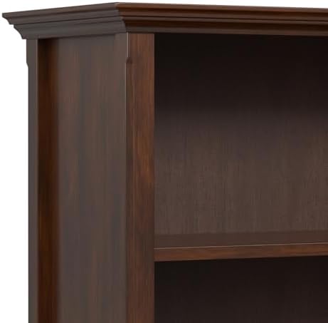 SIMPLIHOME Amherst 30" Tall Solid Wood 2-Shelf Bookcase in Russet Brown - Image 7