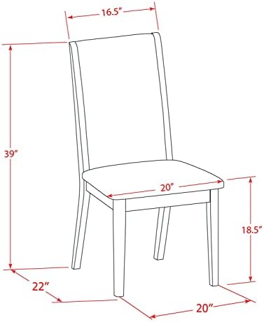 East West Furniture LAP0T15 Lancy Parson Kitchen Chairs - Image 3