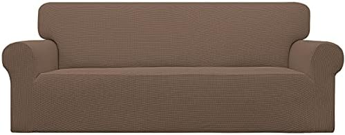 Easy-Going Stretch Oversized Sofa Couch Slipcover Washable Brown by Easy-Going