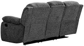 Betsy Furniture Soft Microfiber Reclining Sofa Set, Drop Down Table, Cupholder - Image 3