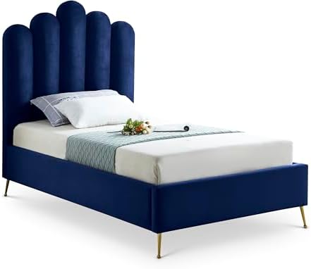 Meridian Furniture LilyNavy-T Lily Collection Modern | Contemporary Velvet by Unknown
