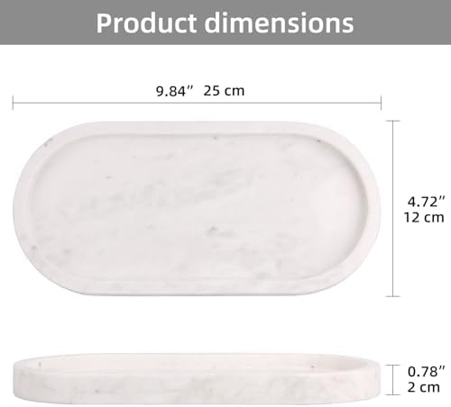 Natural Marble Tray Oval - Image 2