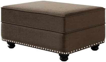 31.5" Velvet Ottoman for Modular Sofa Set, Upholstered Footrest Bench by GDFStudio