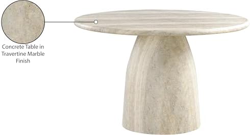 Meridian Furniture 701Travertine-T Cosenza Collection Art Deco 48.5" - Image 7