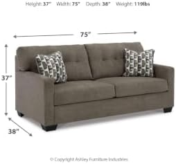 Signature Design by Ashley Chenille Sofa, Chocolate Brown - Image 4