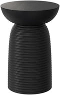 SIMPLIHOME Boyd 13" Wide Solid Wood Round End Table in Black by SimpliHome