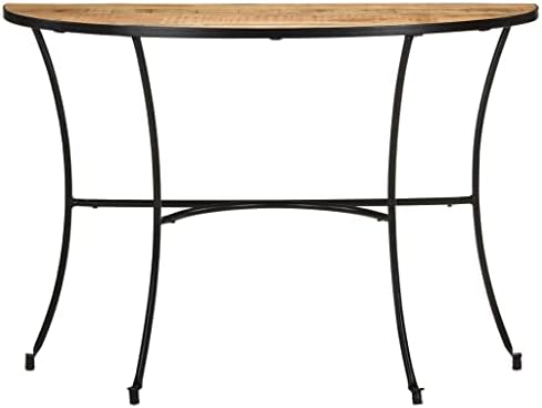 Half-Circle Solid Mango Wood Side Table 43.3 Inch by Unknown