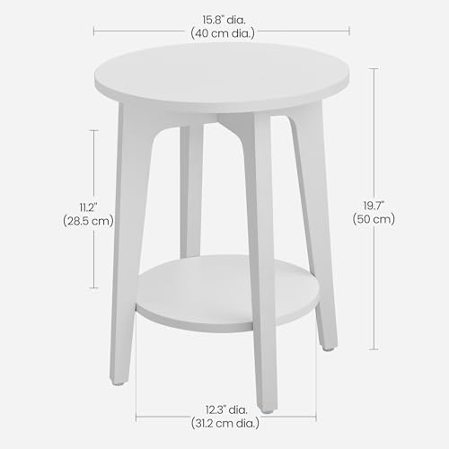 VASAGLE Round Side Table with Lower Shelf, End Table - Image 3