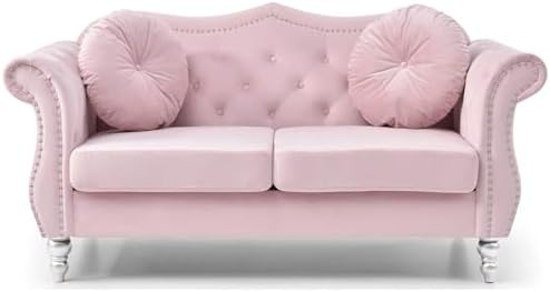 HomeStock Velvet Loveseat, Dark Gray - Image 4
