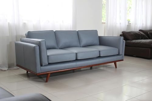 Mega Solutions Savoy Full All Around Front and Back Italian Leather Sofa 89" - Image 4