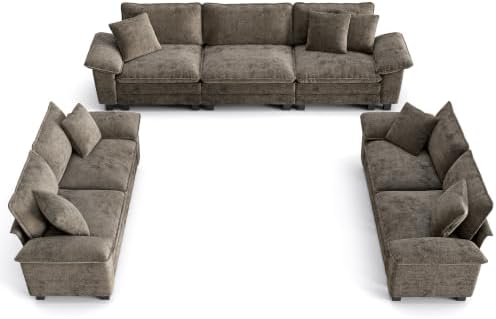 PHI VILLA 3-Piece Modular Sectional Cloud Couch and 2 Loveseats Sofa Set by PHIVILLA
