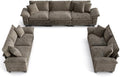 PHI VILLA 3-Piece Modular Sectional Cloud Couch and 2 Loveseats Sofa Set by PHIVILLA