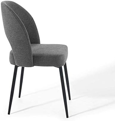 Modway Rouse Upholstered Fabric Side Black Charcoal - Image 5
