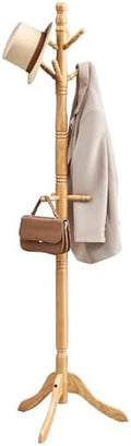 VASAGLE Freestanding Coat Rack, Rubber Wood Coat Tree by VASAGLEbySONGMICSHOME