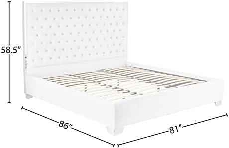 Meridian Furniture Lexi Collection Modern | Contemporary Velvet Upholstered Bed - Image 7