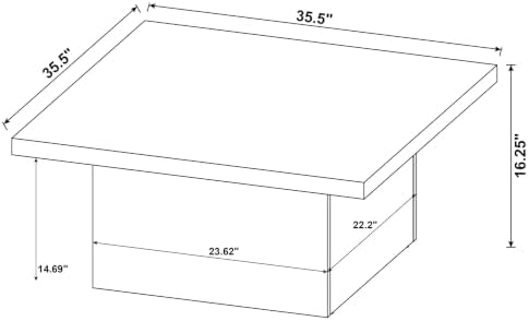 Coaster Devar 35.5-Inch Living Room Square Coffee Table, Mango 708068 - Image 3