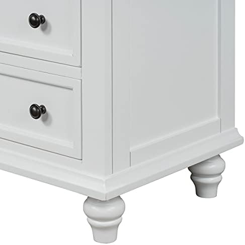LUMISOL 27.6'' Nightstand with Pull Out Tray and 3 Drawers - Image 6