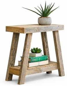 Aztec A-Frame Side Table; Reclaimed Wood End Table by DougandCristyDesigns