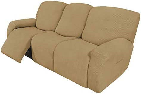 Easy-Going 8 Pieces Recliner Couch Stretch Sofa Slipcover Golden by Easy-Going