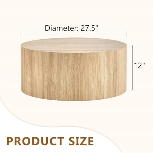 Round Coffee Table for Living Room Table, Modern Wood Coffee Table, Center Table - Image 2