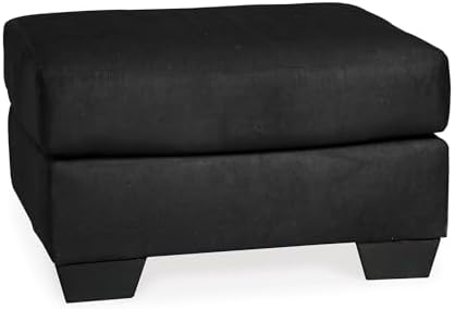 Signature Design by Ashley Black Microfiber Ottoman, 31x25 in by Unknown