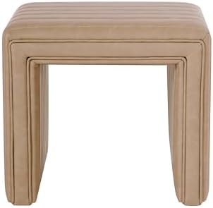 HomePop 19" Modern Channel Tufted Ottoman by HomePop
