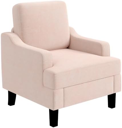 Garvee Pink Comfy Accent Chair, Upholstered Armchair by Garvee