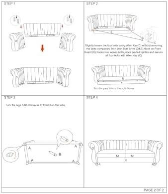 Container Furniture Direct Darsen Modern Chesterfield Couch - Image 5