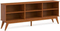 SIMPLIHOME Draper 30" Tall Solid Wood 6-Shelf Bookcase in Teak Brown by SimpliHome