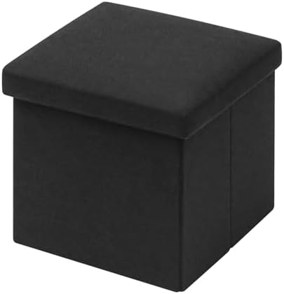 B FSOBEIIALEO Storage Ottoman Cube, 11.8" Linen Small Ottoman by BFSOBEIIALEO