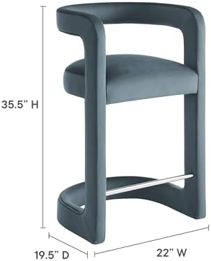Modway Winslow Performance Velvet Counter Stool - Image 3