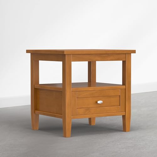 SIMPLIHOME Warm Shaker 20" Wide Solid Wood End Table in Warm Honey Brown - Image 3