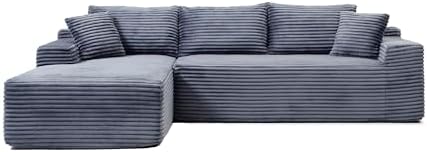 105-Inch L-Shaped Left Facing Corner Compressed Sofa Modular Sectional Boneless - Image 3