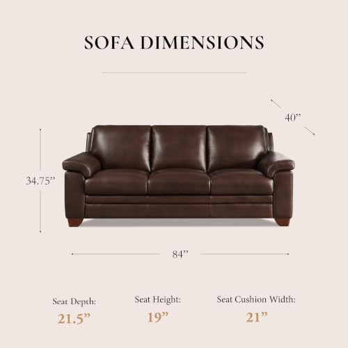 Hydeline Magnum Top Grain Leather Sofa and Chair Set, Chestnut Brown, Memory - Image 2