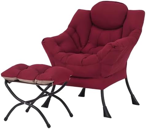 Welnow Lazy Chair with Ottoman, Reading Chair with Footrest by LifeGetsBetterWithWelnow