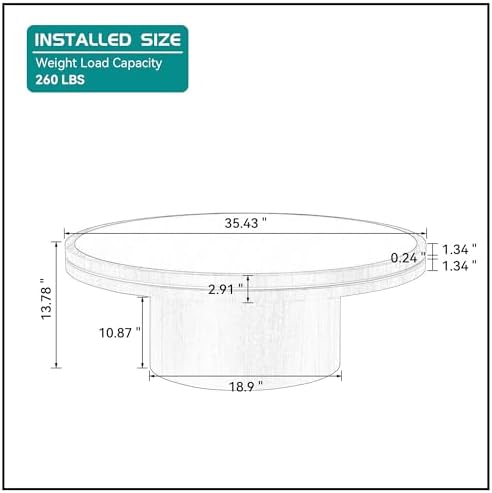 35.43 Inch Sintered Stone Coffee Table - Image 2
