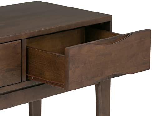SIMPLIHOME Harper 54" Wide Solid Wood 3-Drawer Console Table in Walnut - Image 6