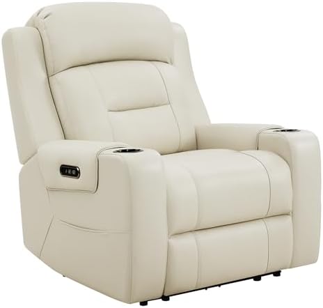Watson & Whitely Oversized Genuine Leather Power Recliner Chair by WatsonWhitely