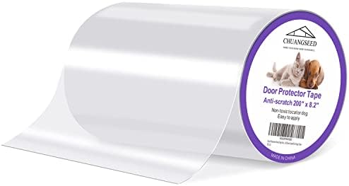 Door Protector from Dog Scratching 200" x 8.2" Cat Scratch Door Frame Single by CHUANGSEED