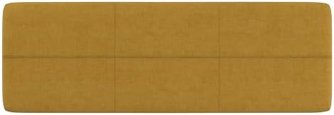 SIMPLIHOME Carlson 45" Wide Vegan Leather Rectangle Ottoman in Marigold - Image 5