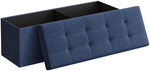SONGMICS 43.3 Inches Folding Storage Ottoman Bench, Load 660 lb by SONGMICSbySONGMICSHOME