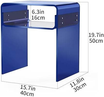 Acrylic Side Table, Royal Blue - Image 3