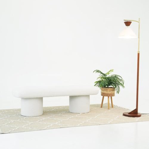 GDFStudio 56" Beautiful Boucle Dining Room Bench, Upholstered End of Bed Bench - Image 6