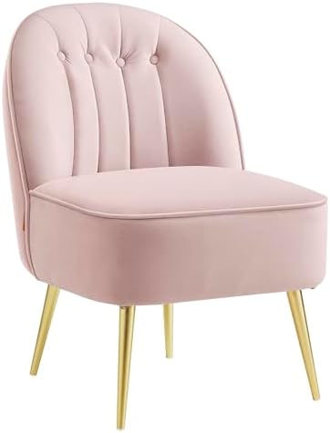 VASAGLE Accent Chair, Velvet Vanity Chair, Metal Legs, Shell-Shaped Back by VASAGLEbySONGMICSHOME